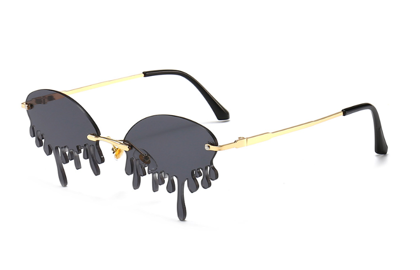 UV400 Trendy Tassel Sunglasses Fashion Retro Rimless Sun Glasses Steampunk Sunglasses Shades Funny Clouds Shaped Eyeglasses