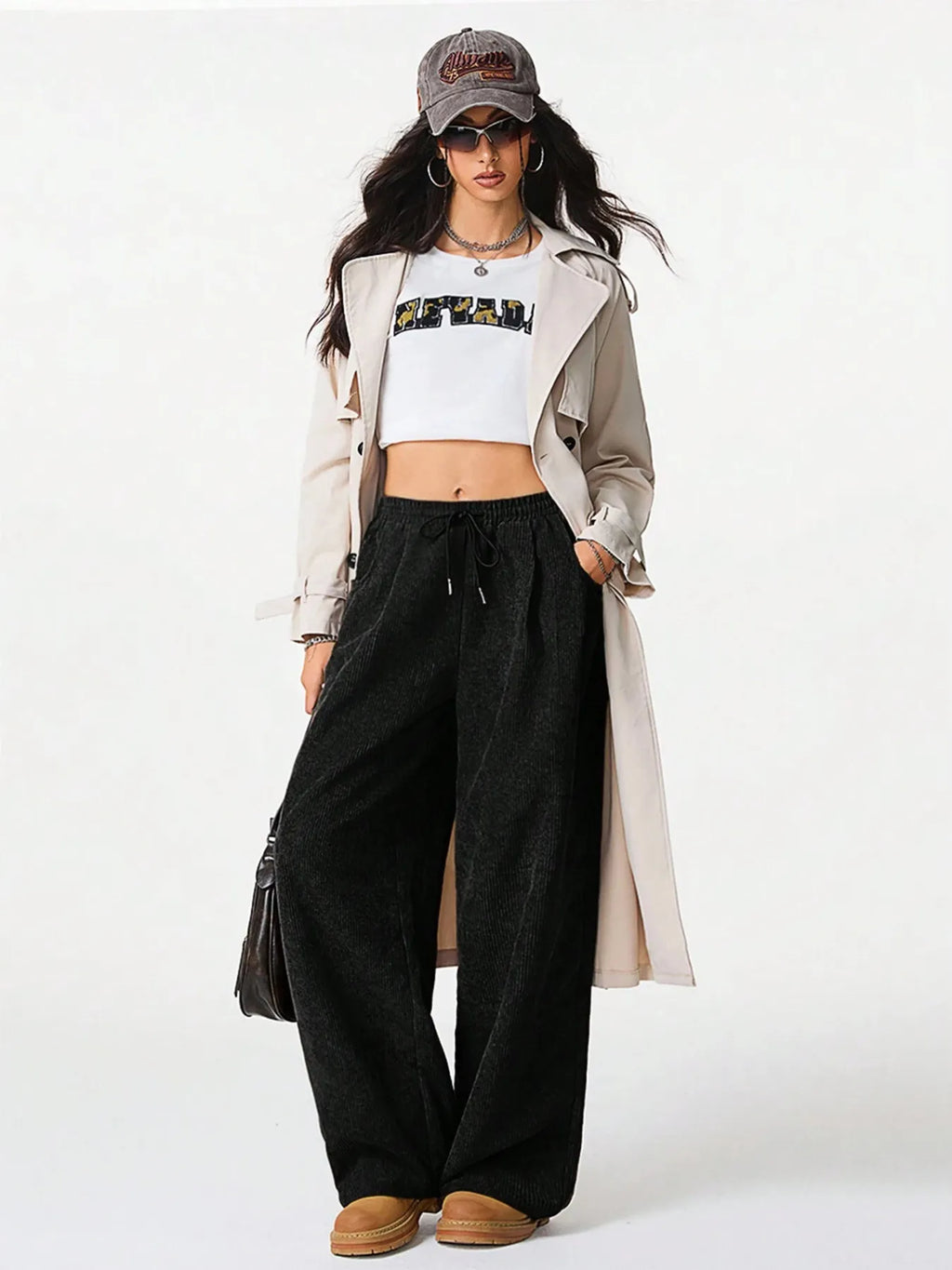 Wide Leg Drawstring Pants