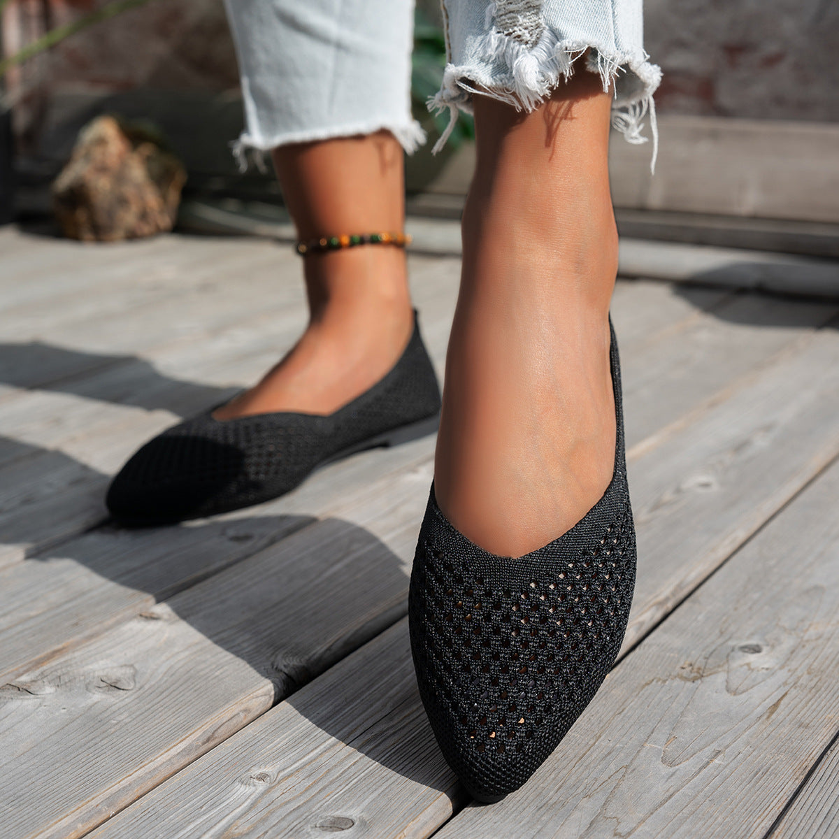 Pointed Toe Flyknit Loafers