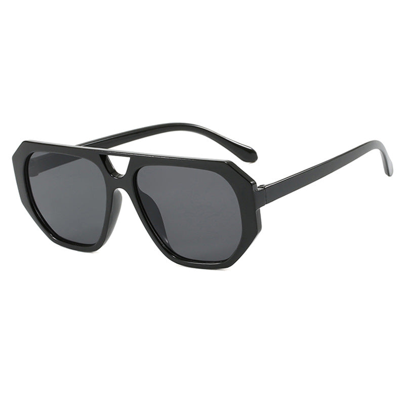 Double beam irregular polygon sunglasses Instagram popular sunglasses hip-hop street photography sunglasses