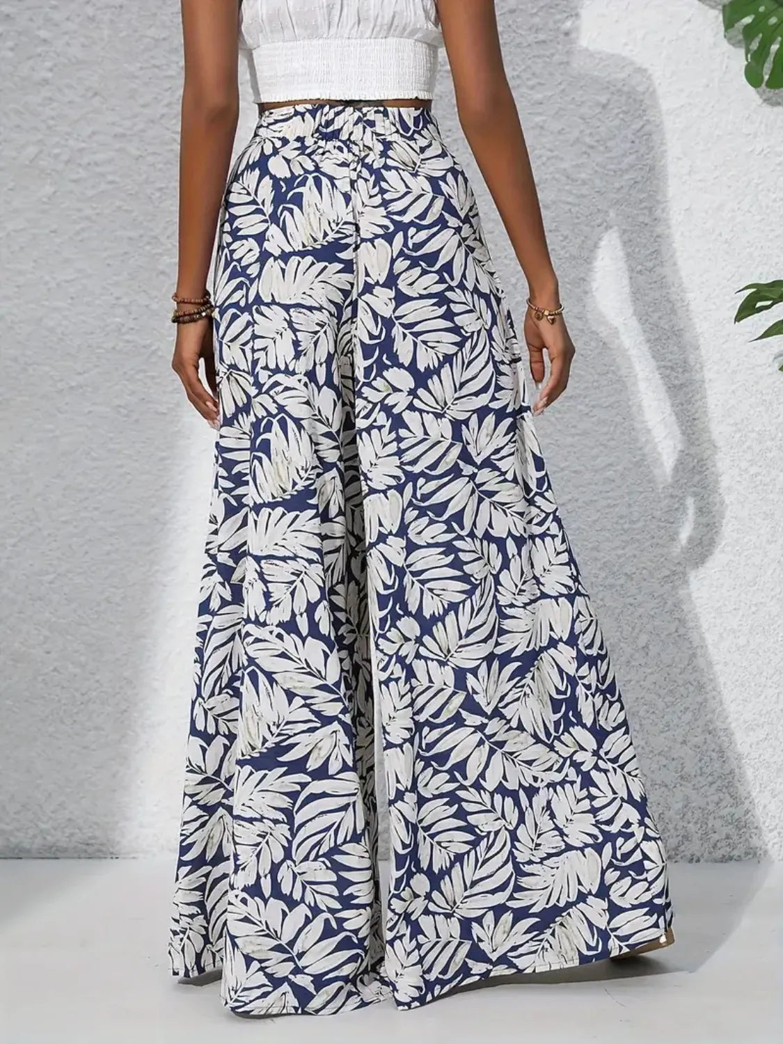 Printed High Waist Wide Leg Pants