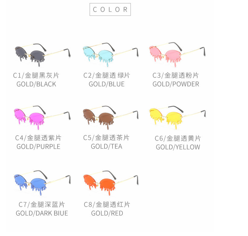 UV400 Trendy Tassel Sunglasses Fashion Retro Rimless Sun Glasses Steampunk Sunglasses Shades Funny Clouds Shaped Eyeglasses