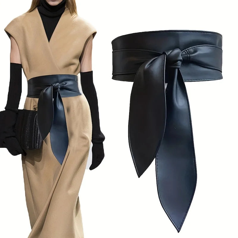The Bowknot Obi Corset Belt — Black