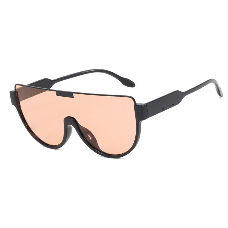 Large frame integrated lenses sunglasses