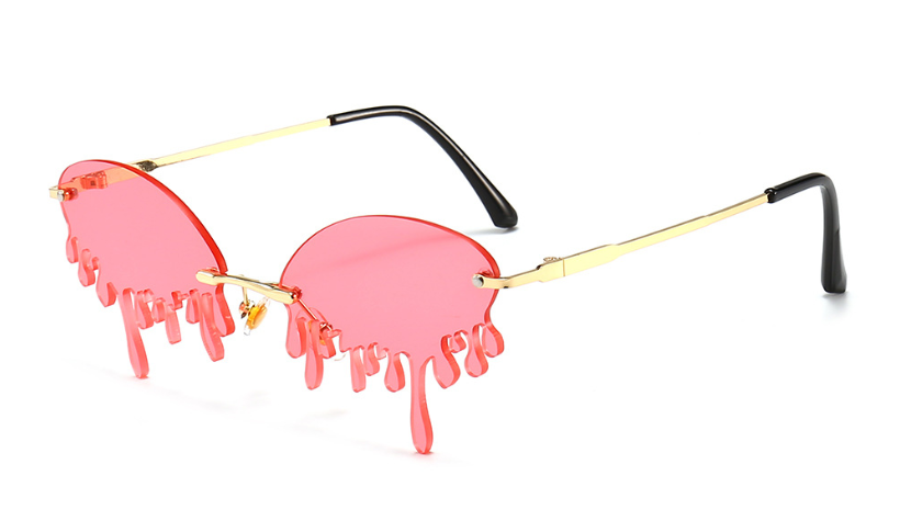 UV400 Trendy Tassel Sunglasses Fashion Retro Rimless Sun Glasses Steampunk Sunglasses Shades Funny Clouds Shaped Eyeglasses