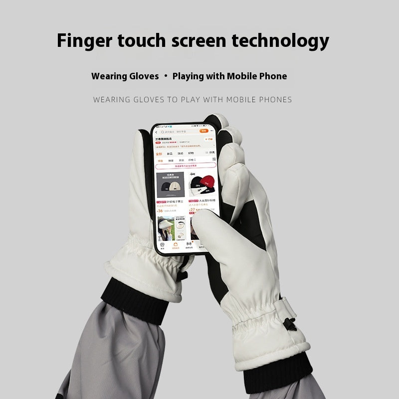 Non-slip Waterproof Fleece Lined Warm Gloves Women