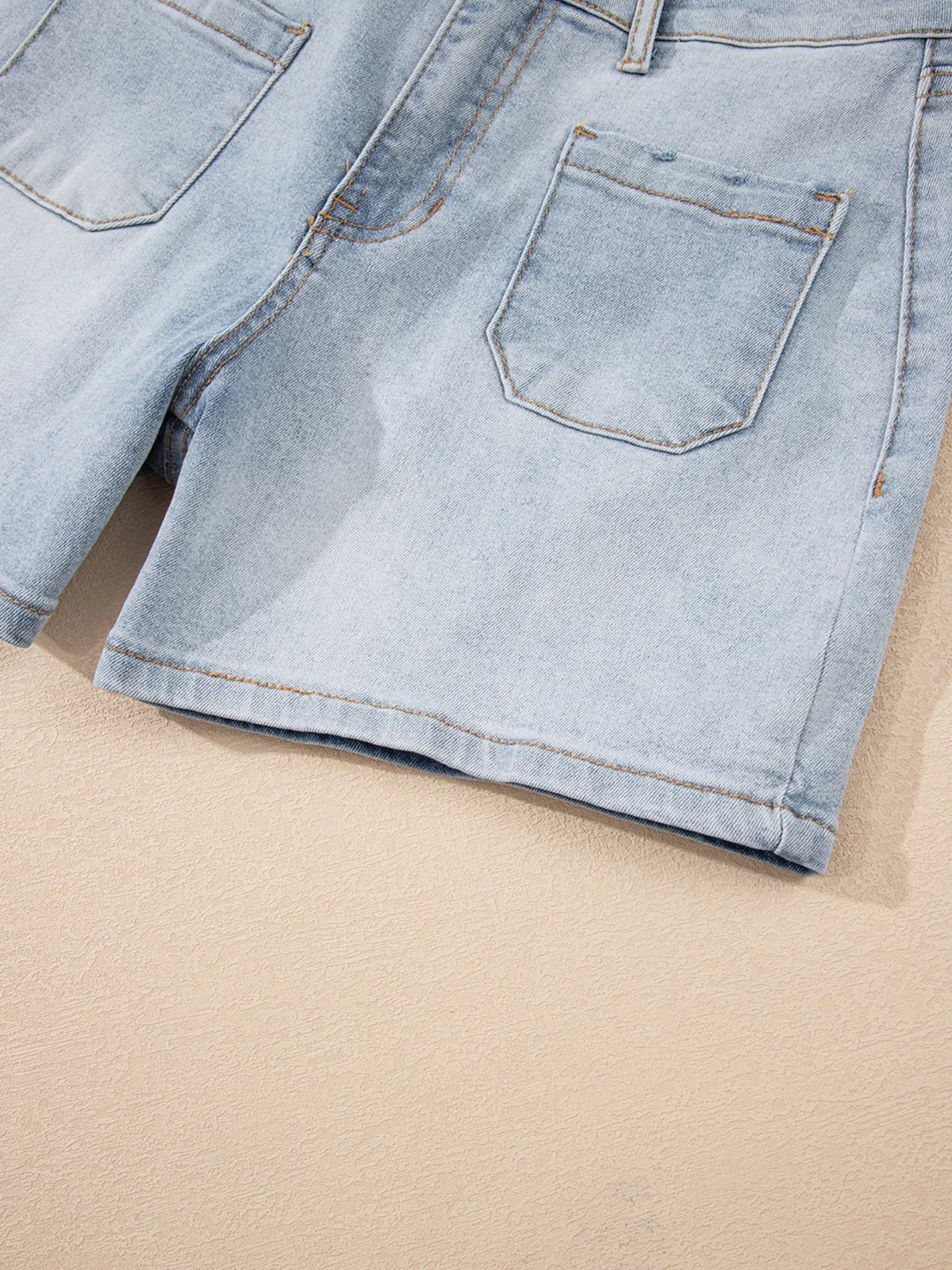 Wash High Rise Denim Shorts
