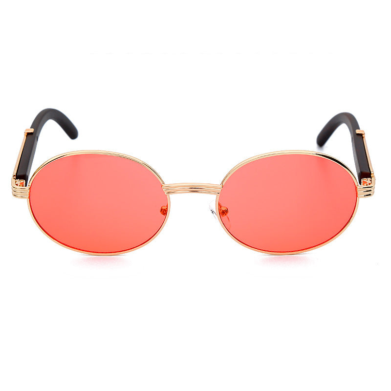 New Trend Ins Net Red Star With The Same Round Frame Sunglasses Big Frame Street Shooting Thin Sunglasses Naked Frame Sunglasses