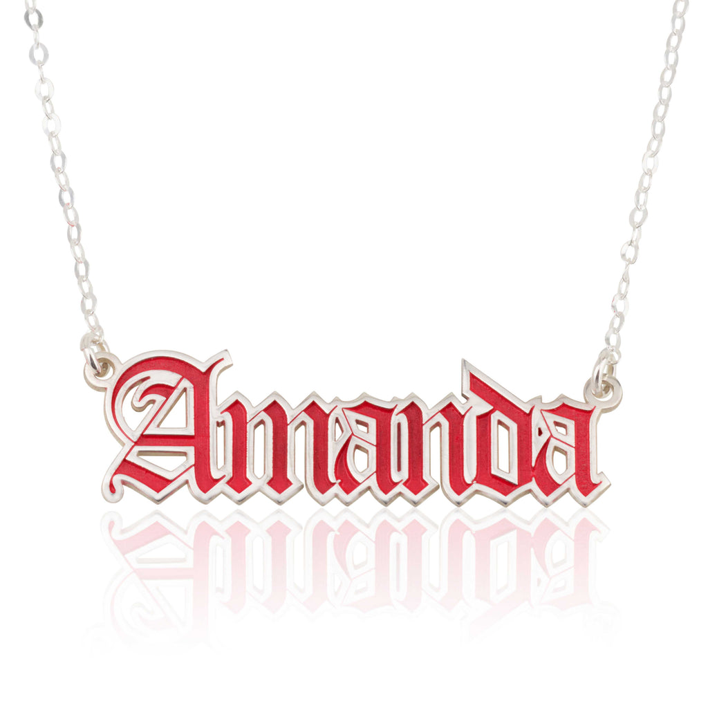 Custom Colorful Name Plate Necklace
