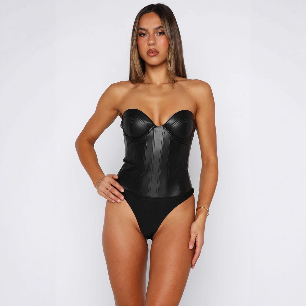 Women's Solid Color Strapless Corset Vest