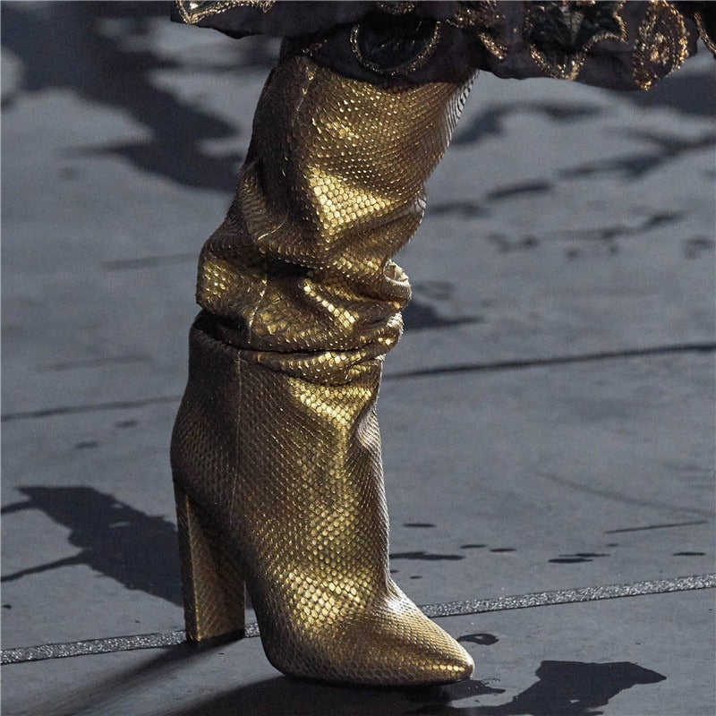 High Boots Female Pumps Thin Heels Pointed Toe Women Western Long Boots Shoes