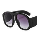 Ins Large Frame Sunglasses Womens Fashion Street Shoot Round Show Individualized Contrast Color Sunglasses
