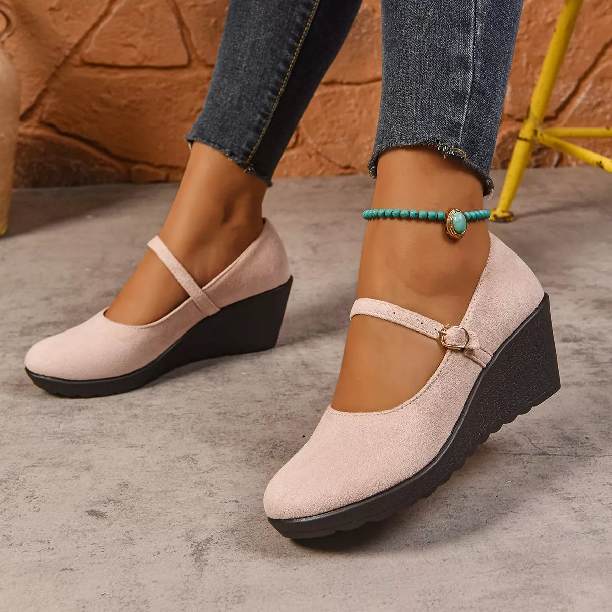 Round Toe Wedge Loafers