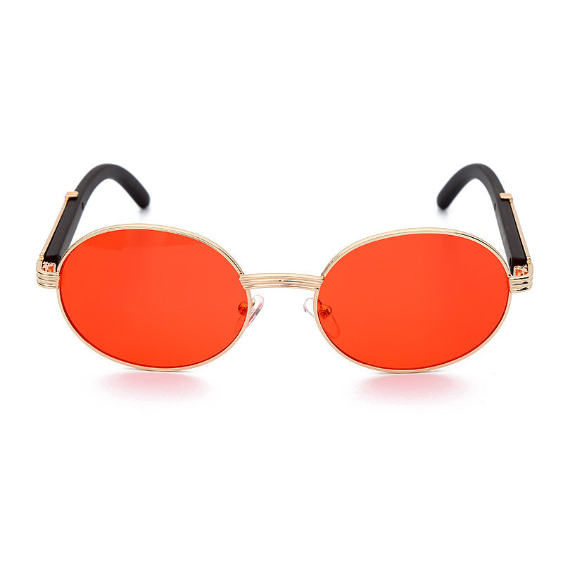 New Trend Ins Net Red Star With The Same Round Frame Sunglasses Big Frame Street Shooting Thin Sunglasses Naked Frame Sunglasses