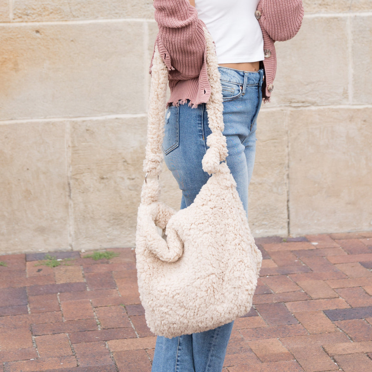 Boucle Sherpa Messenger Bag-1