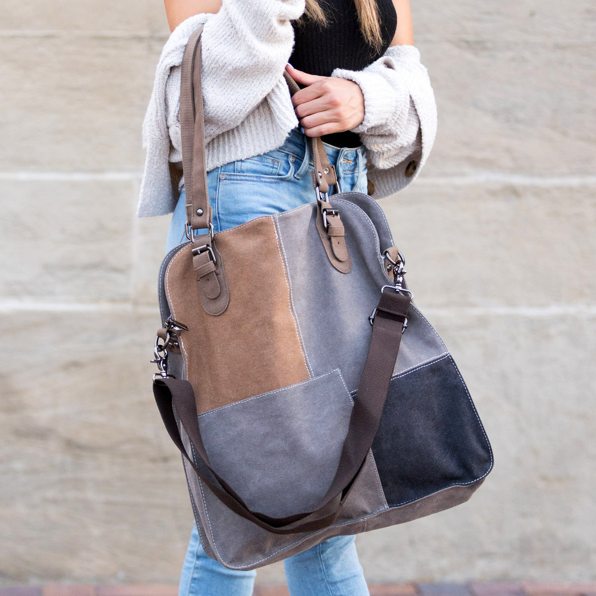 Colorblock Messenger Bag-0
