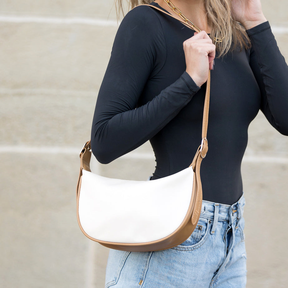 Nadia Colorblock Vegan Leather Crescent Sling