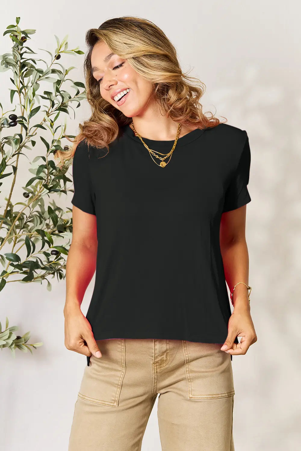 Basic Bae Full Size Round Neck Short Sleeve T-Shirt Plus Size