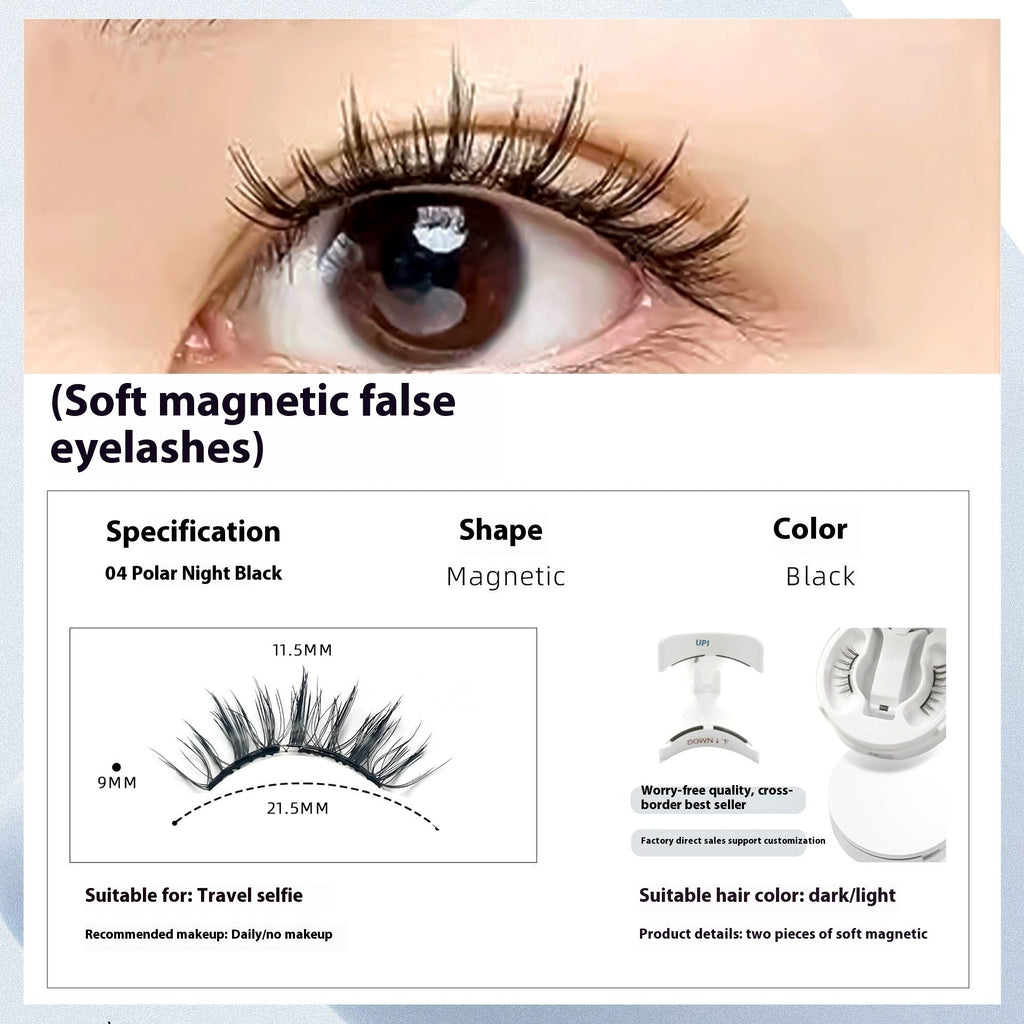 Magnetic False Eyelashes Natural Long Lasting Eyelashes Integrated Soap Holder