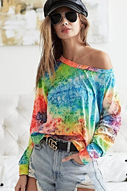 BiBi Tie Dye Soft Knit Jersey T-Shirt