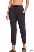 Zenana Fleece Drawstring Joggers With Pocket