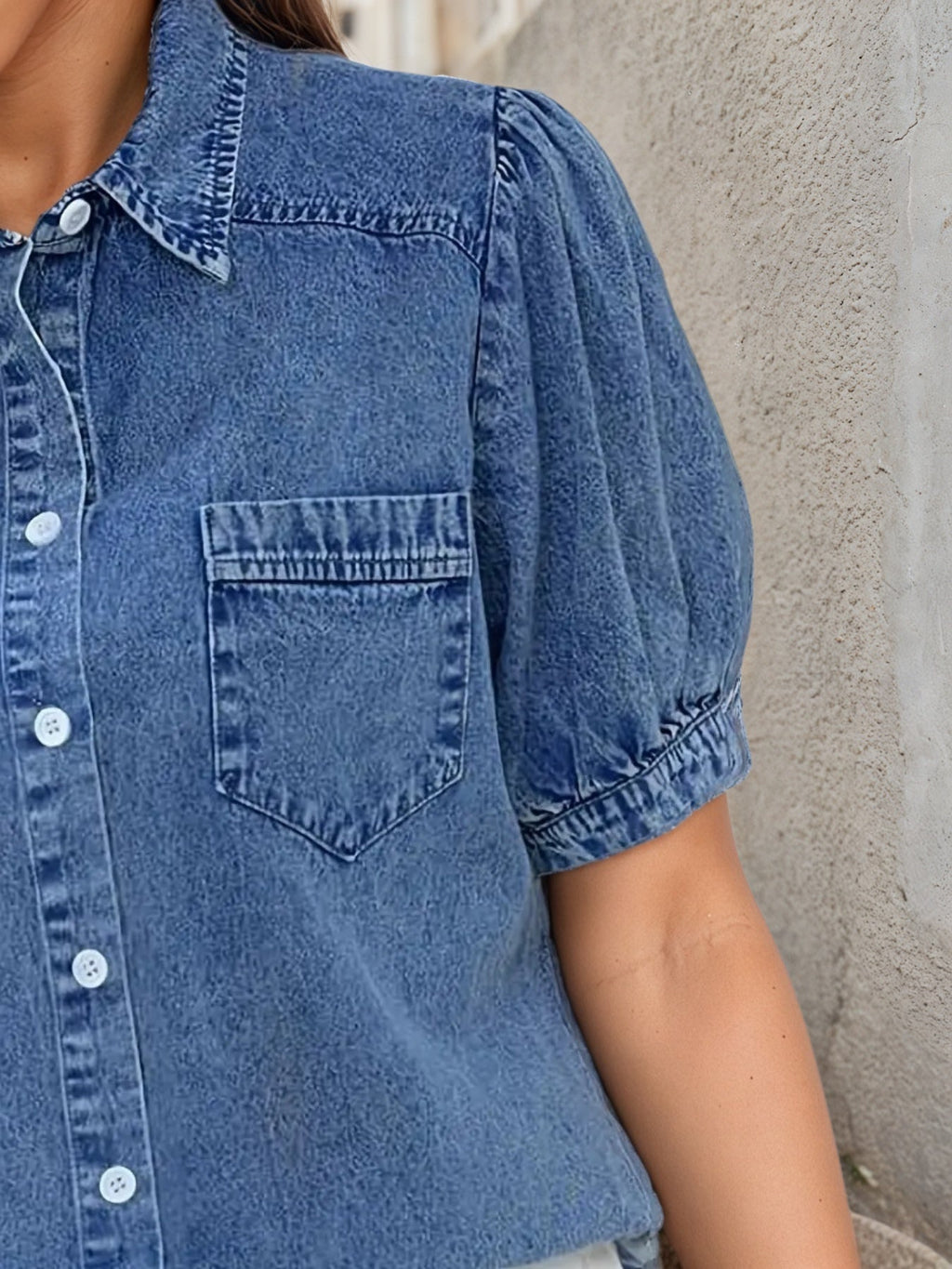 Women’s Retro Washed Denim Shirt