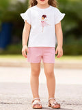 Children's Ballerina Graphic Tee & Shorts Set