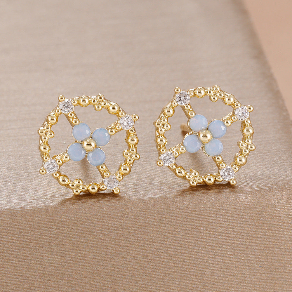 Exquisite Crystal Flower Earrings