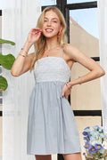 ADORA Sleeveless Mix Babydoll Dress