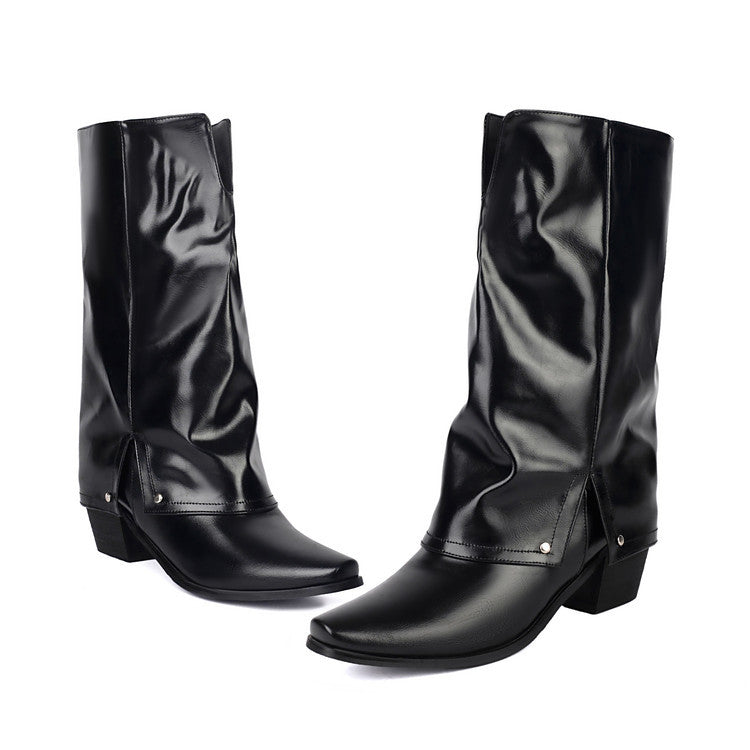 Retro Chunky-heeled Booties For Women