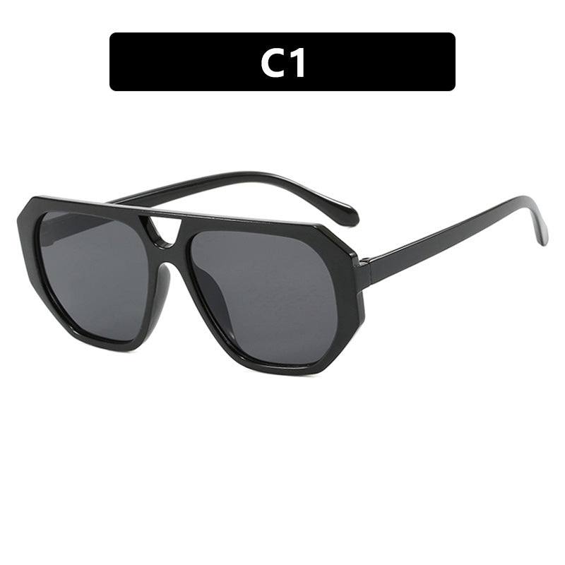 Double beam irregular polygon sunglasses Instagram popular sunglasses hip-hop street photography sunglasses