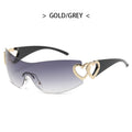 Fashion New One-Piece Sunglasses Y2K Millennium Hot Girl Style Rimless Sunglasses Vintage Modern Glasses