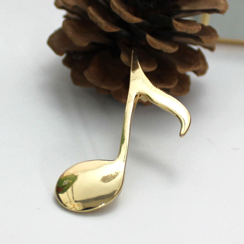 Simple Natural Musical Note Pin Brooch