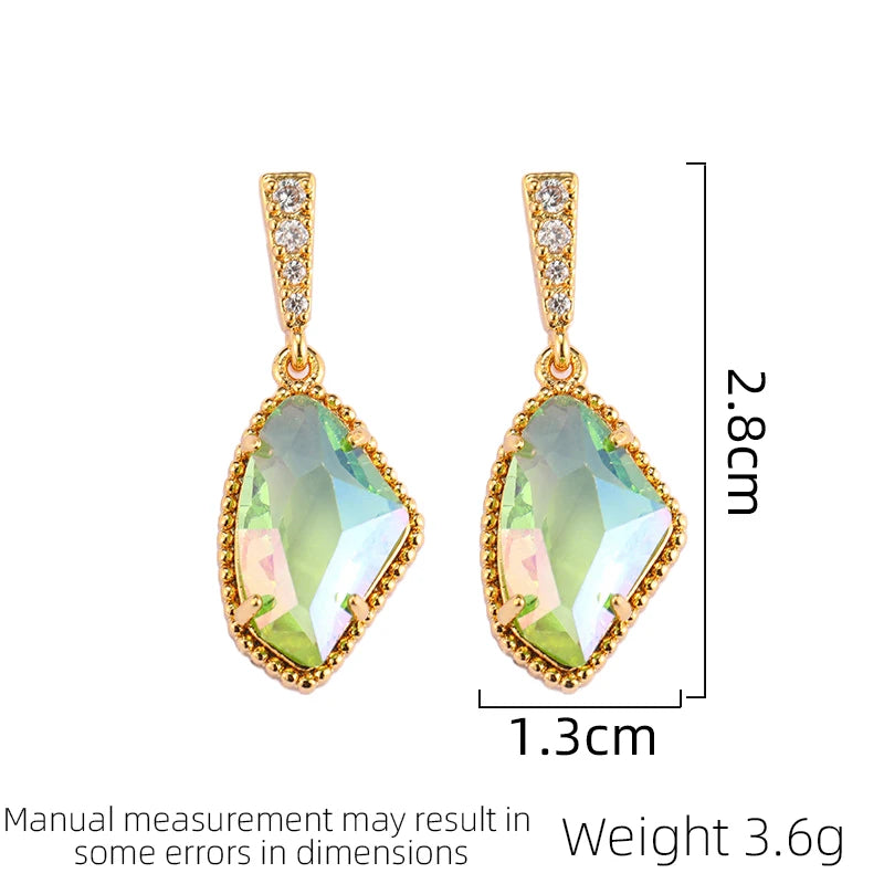 Crystal Glass Irregular Drop Earrings