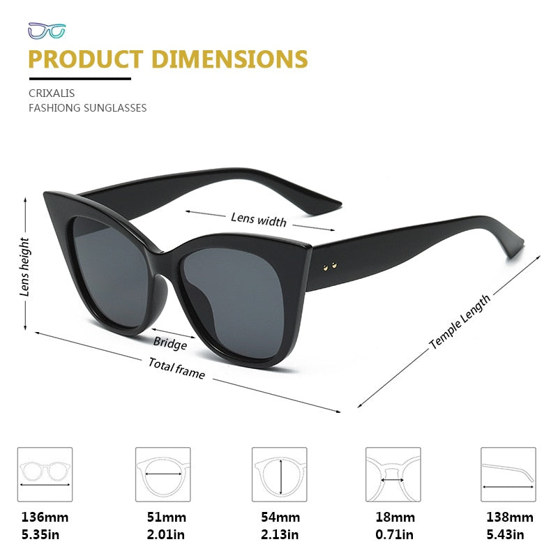 CRIXALIS Fashion Cat Eye Sunglasses Women Anti-glare Party Sexy Gradient Sun Glasses Ladies UV400