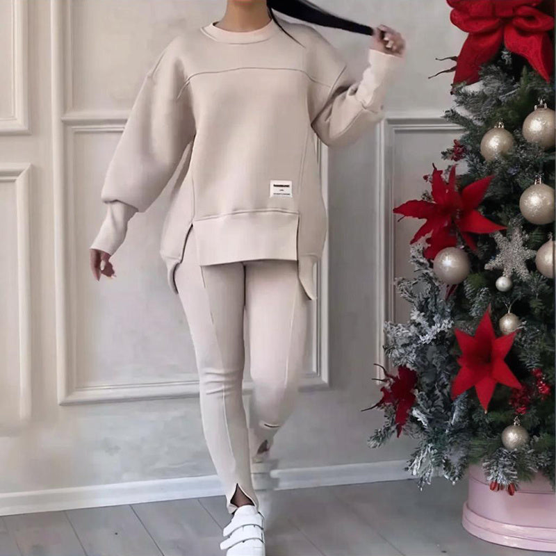 Women's Solid Color 2-Piece Set