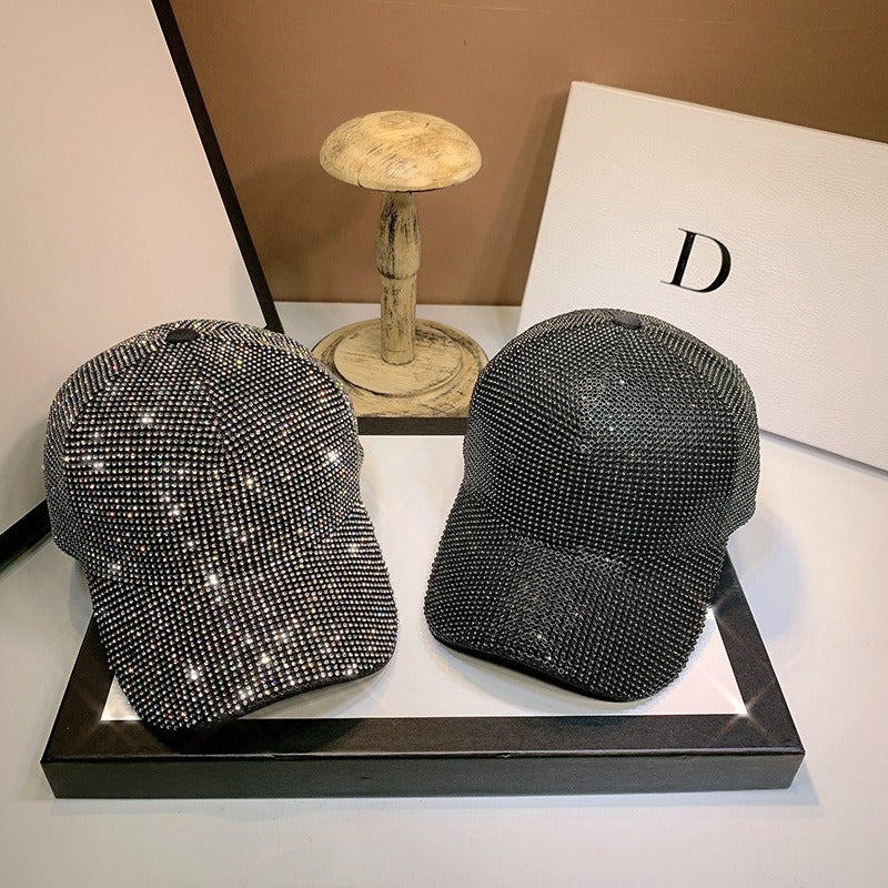 Summer peaked cap heavy handmade rhinestones full of diamonds internet celebrity baseball cap versatile sun protection hat