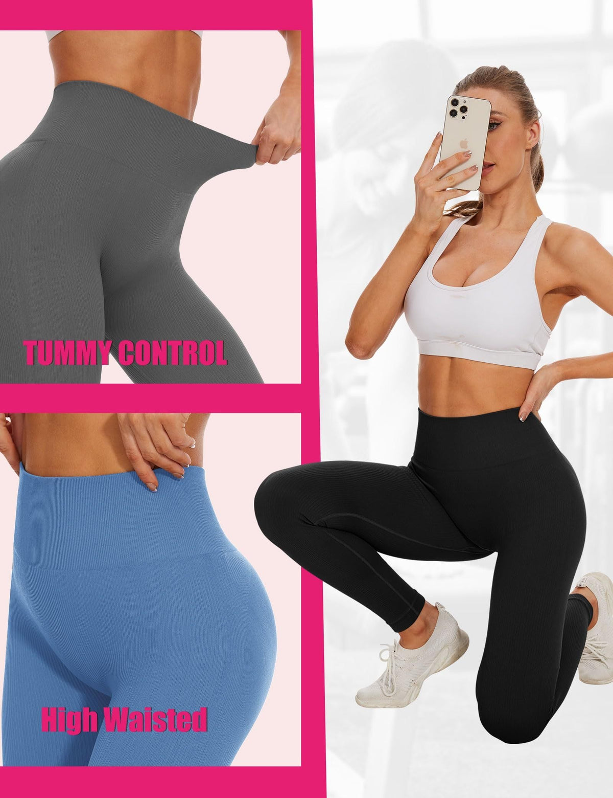 High-waisted seamless cropped leggings