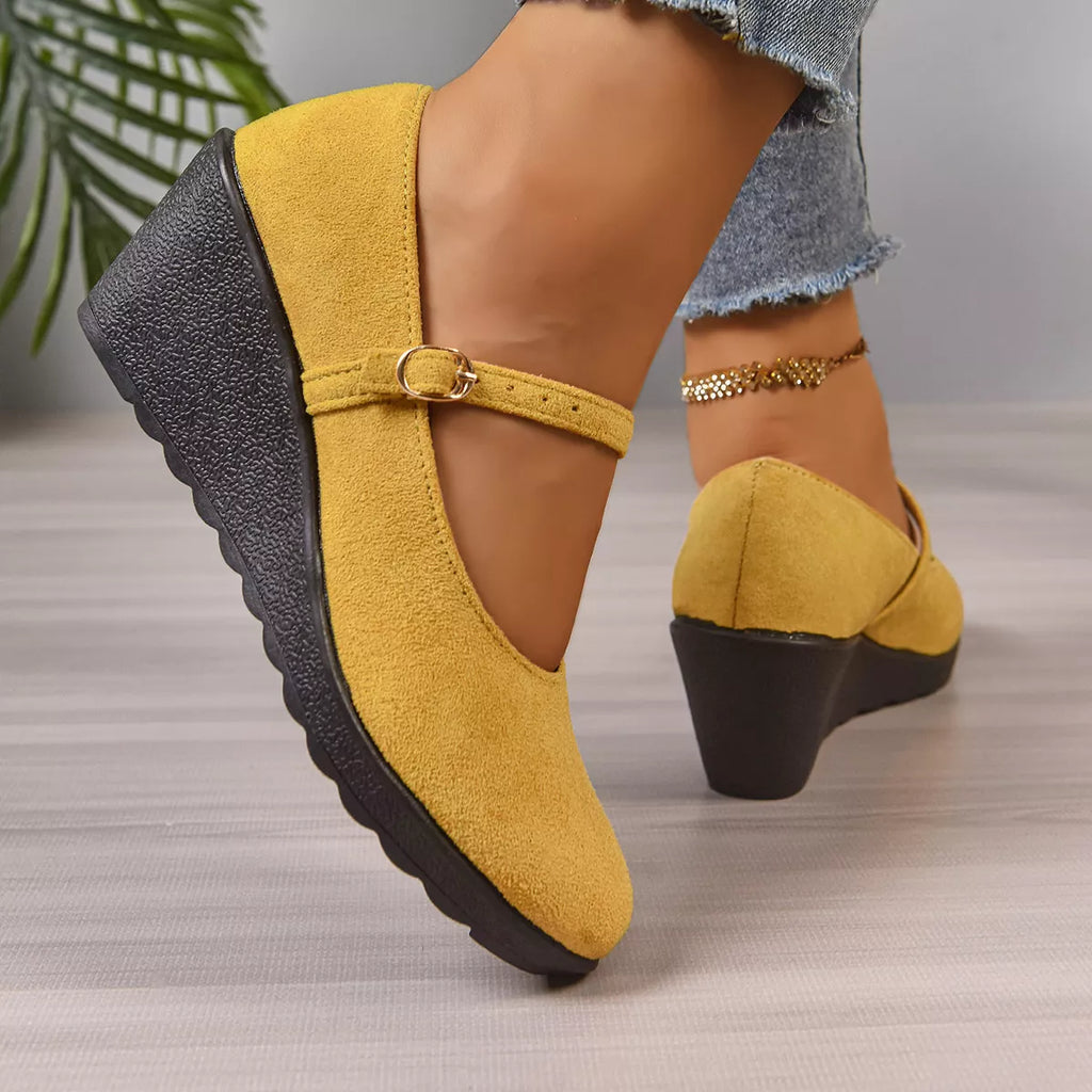 Round Toe Wedge Loafers