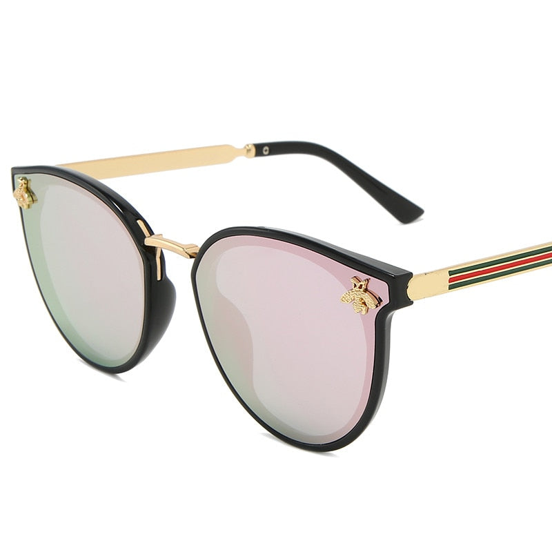 Bee Fashion For Women Sunglasses Men Square Brand Design Sun Glasses Oculos Retro Male Iron