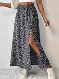 Slit Printed Skirt