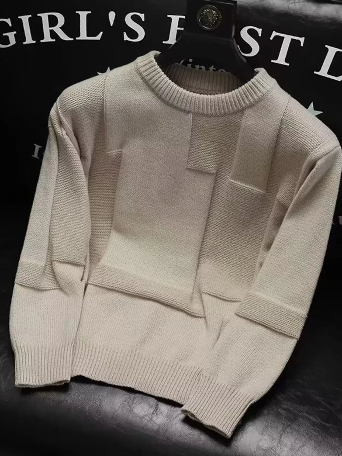 Men's Plus Size Round Neck Long Sleeve Sweater