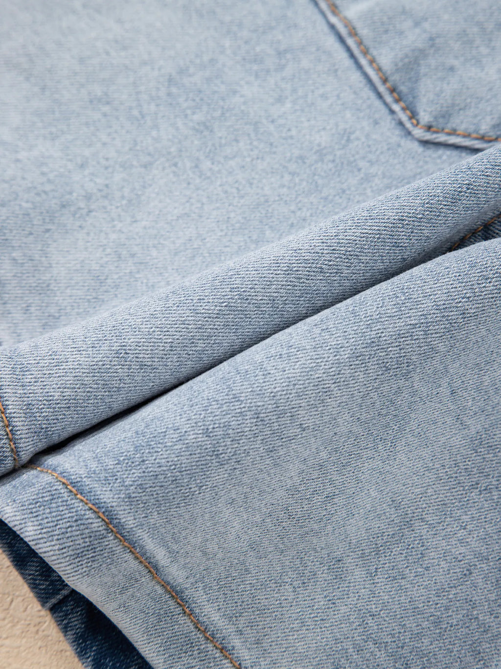 Wash High Rise Denim Shorts