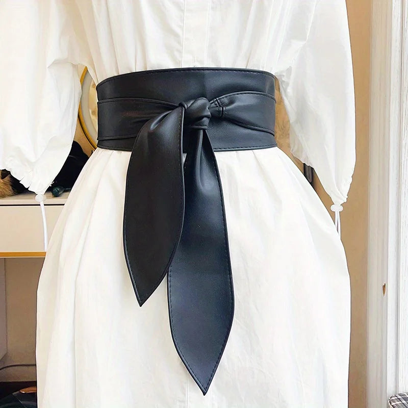 The Bowknot Obi Corset Belt — Black