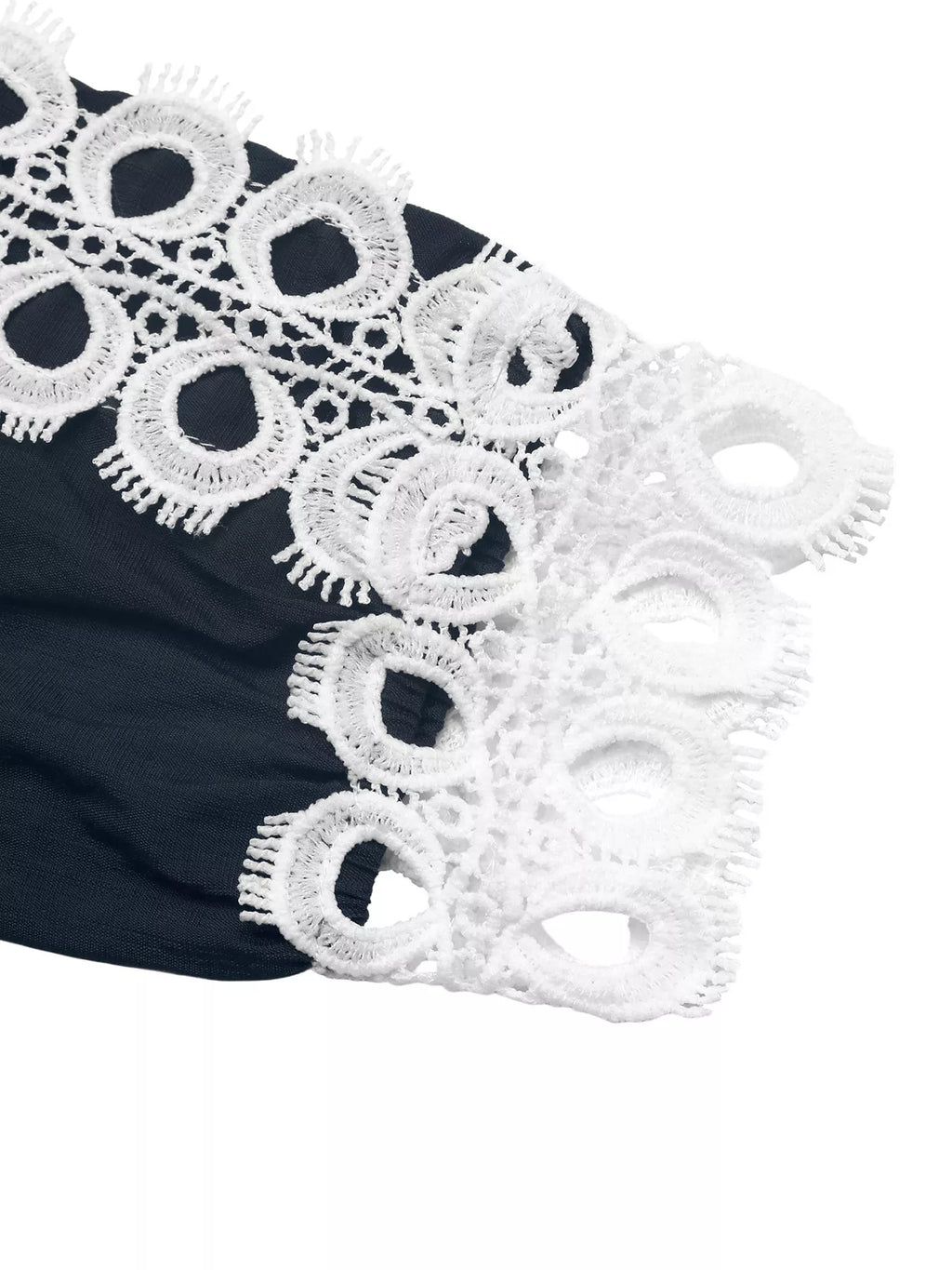 Lace Trim Long Sleeves Blouse