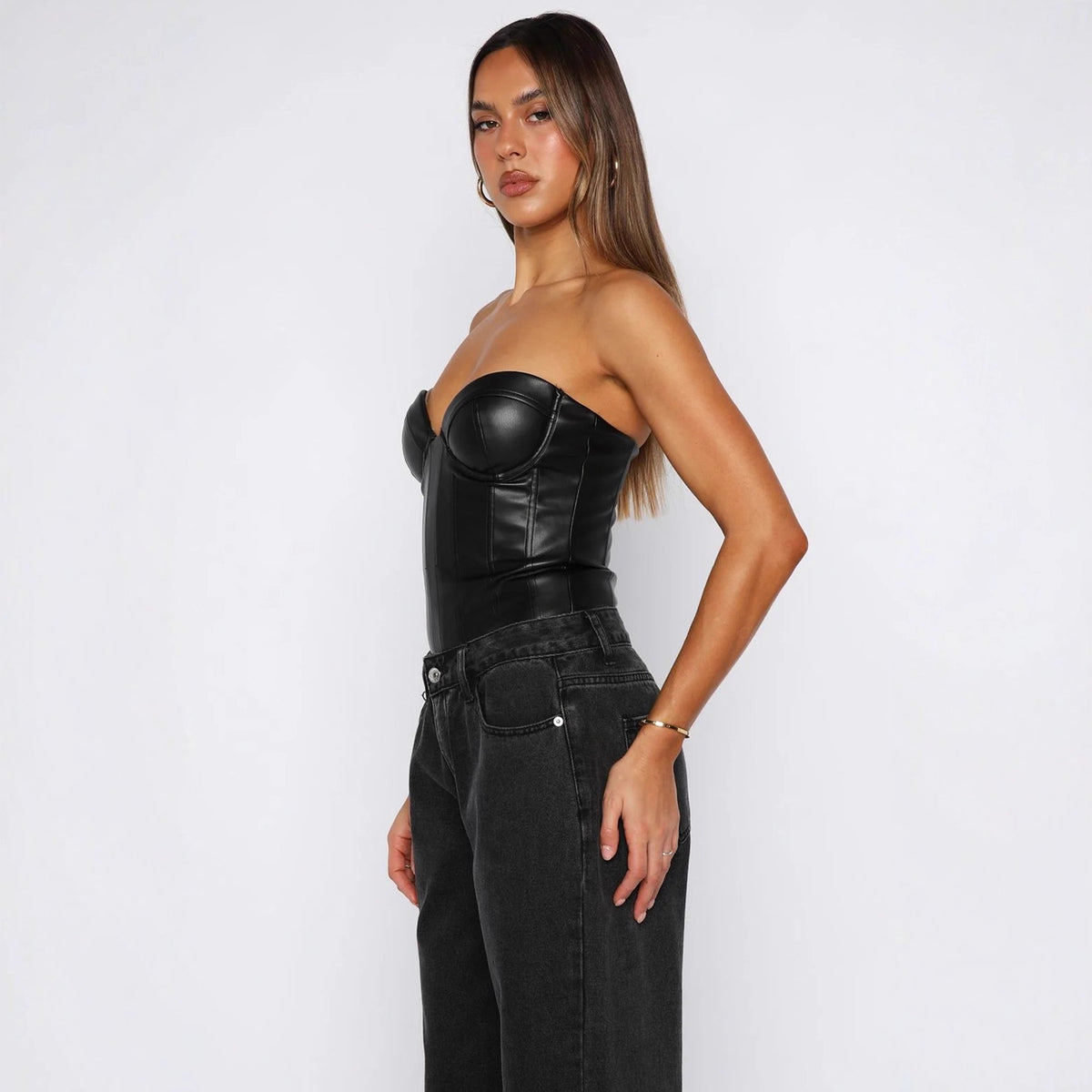 Women's Solid Color Strapless Corset Vest