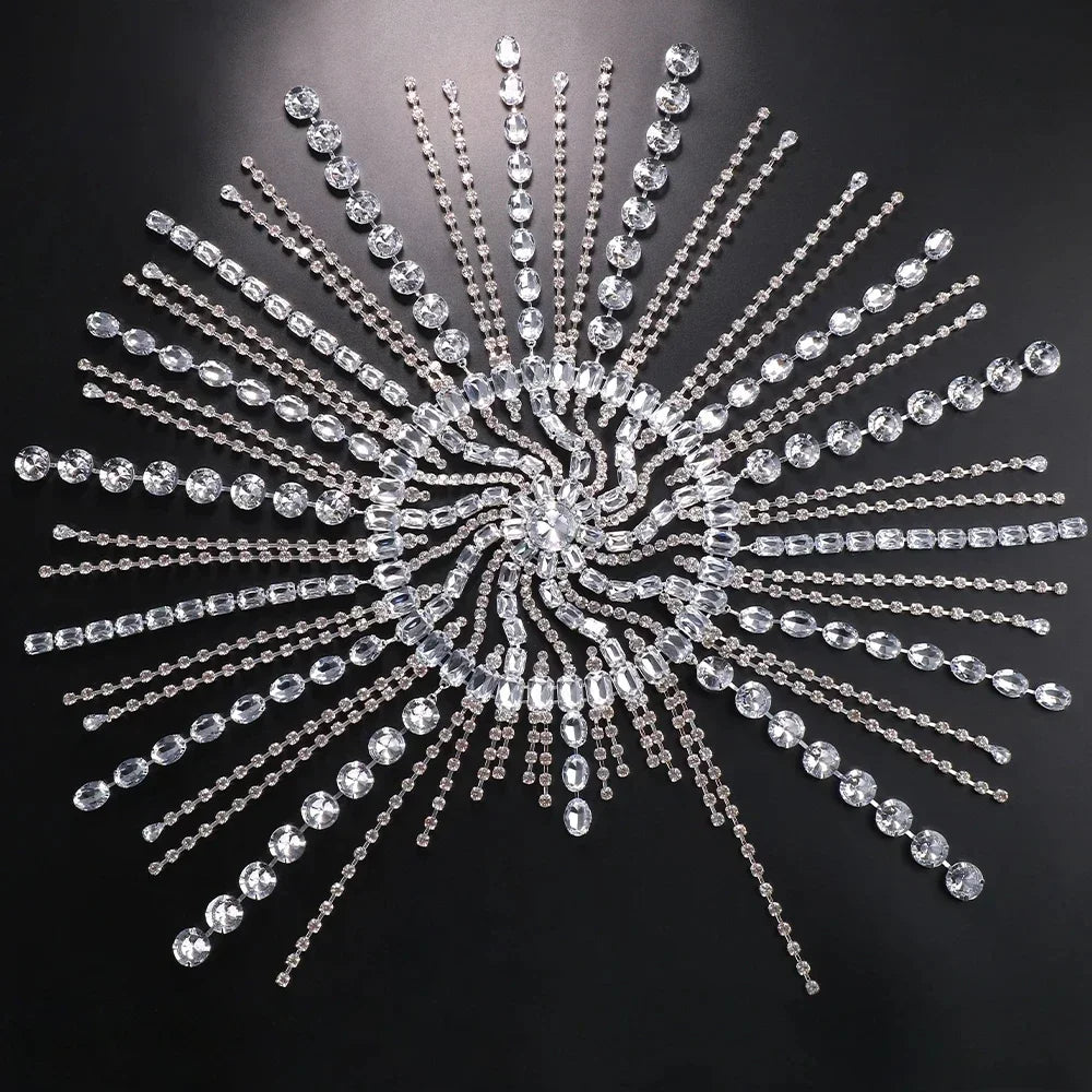 New Boho Long Tassel Hair Chain Rhinestone Head Chain Dance Headband Wedding Tiara Accessories Fringe Hat Headpiece Women