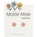 Hypoallergenic Gold Beaded Rose Studs