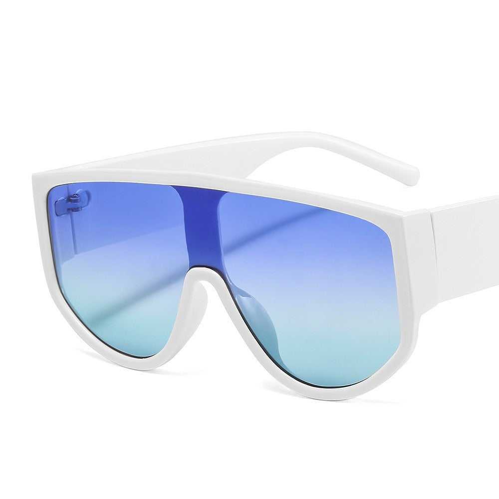 Sunglasses with colorful large frame, personalized retro sunglasses, integrated lenses, sunglasses