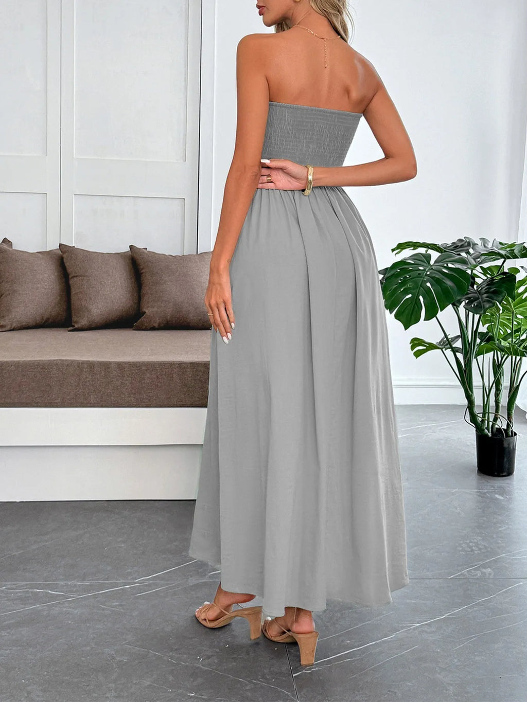 Smocked Tube Maxi Dress
